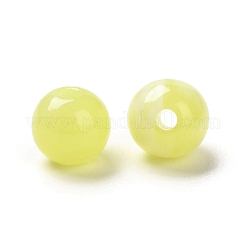 ジェイド風アクリルビーズ  ラウンド  きいろ  8mm  穴：1.8mm  約1886個/500g&nbsp;MACR-G066-01D