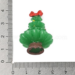 クリスマス樹脂フィギュア像  ホームオフィスのデスクトップ装飾用  クリスマスツリー  25x25.5x34.5mm&nbsp;DJEW-M018-01G