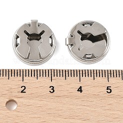 シーグレース真鍮製カフスボタン  フラットラウンド  カドミウムフリー＆ニッケルフリー＆鉛フリー  長持ちメッキ  プラチナメッキ  15.5x4.5mm  穴：5mm&nbsp;XGR0090P-168P