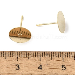 真鍮スタッドイヤリングを見つける  鉛フリー＆カドミウムフリー  ラウンド  24KGP本金メッキ  12x10mm  ピン：1mm&nbsp;KK-K383-05B-G