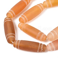 天然石瑪瑙ビーズ連売り  バレル  染め＆加熱  38~41x11~15mm  穴：2~3mm  約8個/連  12.40~12.60インチ（31.5~32cm）&nbsp;G-Q606-42F