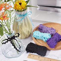 4連売り4色ポリエステルウェーブ曲げフリンジトリム  ミシンリボン  布ドレスDIY作りに飾る  ミックスカラー  3/16インチ〜3/8インチ（5~8.5mm）  1m/連について  11~12.5スタンド/カラー&nbsp;OCOR-GF0002-43B