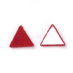 フロッキーアクリルカボション  三角形  レッド  8.5x9.5x1.5mm&nbsp;LS-X-OACR-I001-J07