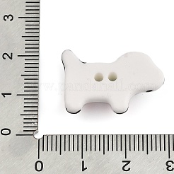 犬用セラミックボタン  2穴  ピンク  15.5x24.5x7mm  穴：1.8mm&nbsp;BUTT-I018-01A-02