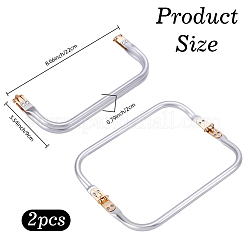 アルミ製バッグハンドル2個  バッグ交換用アクセサリー  銀  9x22x2cm&nbsp;FIND-BBC0004-96B