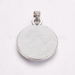 風水ブラック&ホワイト合金エナメルペンダント  陰陽とフラットラウンド  アンティークシルバー  28x23x2mm  穴：3mm&nbsp;ENAM-J049-01AS-01