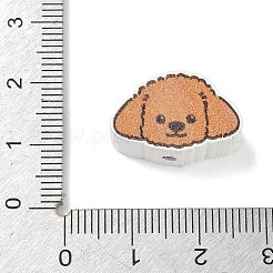 プリントウッドビーズ  犬  ダークサーモン  13x20x8mm  穴：2.5mm&nbsp;WD-CBAA998-B05