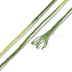 10かせ 6層ポリエステル刺繍フロス  クロスステッチの糸  セグメント染め  グリーン  0.5mm  約8.75ヤード（8m）/かせ&nbsp;OCOR-K006-A02
