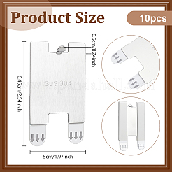 粘着式ステンレス製壁掛けフック  ステンレス鋼色  64.5x50x6mm&nbsp;AJEW-WH0596-567