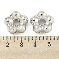 CCBプラスチックビーズ  花  プラチナ  17.5x18x7.5mm  穴：4.5mm&nbsp;CCB-P013-19C-P