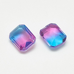 ポイントガラスラインストーンカボション  模造トルマリン  多面カット  レクタングルオクタゴン  サファイア  8x6x3mm&nbsp;RGLA-T079-6x8-004TO