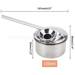 ステンレス鋼吹く釉薬ポット  陶磁器・陶磁器の絵付け用  ステンレス鋼色  59x167x80mm  容量：100ミリリットル&nbsp;AJEW-WH0120-68A