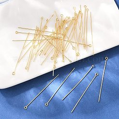 シェグレース 20g 真鍮製アイピン  カドミウムフリー＆ニッケルフリー＆鉛フリー  18KGP本金メッキ  50x3x0.7mm  穴：1.5mm  21ゲージ&nbsp;XGRPCP477-265G