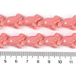 合成サンゴ染め彫刻ビーズ連売り  花  鮭色  22.5~23x14x9.5mm  穴：1.2mm  約20個/連  12.99''（33センチメートル）&nbsp;CORA-K009-03