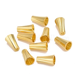 金色の真鍮ビーズコーンキャップ  12~13x8mm  穴：2~8mm&nbsp;X-KK-E362-G