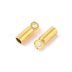 真鍮製コードエンドパーツ  ゴールドカラー  6x2mm  穴：0.8mm  内径：1.5mm&nbsp;KK-F768-04G