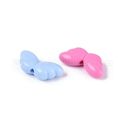 不透明なプラスチックビーズ  ウイング  ミックスカラー  12x27x8mm  穴：2.8mm  約322個/500g&nbsp;KY-N025-29