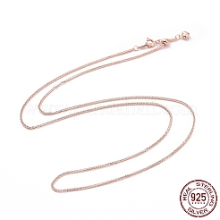 女性用 925 スターリングシルバー ウィート チェーン ネックレス  ローズゴールド  19.69インチ（50cm）&nbsp;STER-I021-02A-RG