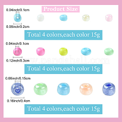 12色ミックススタイルガラスシードビーズセット  ラウンド  ミックスカラー  2~4mm  穴：1~1.5mm&nbsp;SEED-YW0002-58
