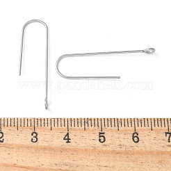 316サージカルステンレススチールピアスフック  耳ワイヤー  水平ループ付き  ステンレス鋼色  31mm  穴：1.8mm  ピン：0.8mm&nbsp;X-STAS-Z124-02D-P
