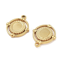 304ステンレススチールペンダントカボションセッティング  オーバル  ゴールドカラー  トレイ：8x6mm  21.5x16x2.5mm  穴：1.8mm&nbsp;X-STAS-P364-07G