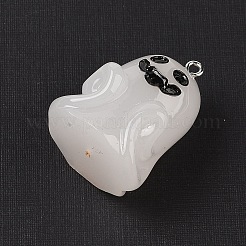 ハロウィーンテーマの光る樹脂ペンダント  暗闇で光る  ゴースト  31.5x24.5x22mm  穴：2mm&nbsp;RESI-S06-01C