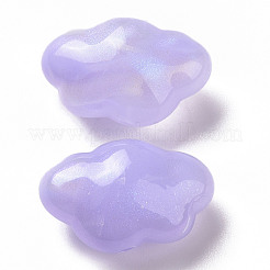 不透明なアクリルビーズ  キラキラビーズ  雲  ライラック  16.5x26x13mm  穴：2mm&nbsp;X-OACR-E014-17B