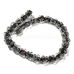 手作りの二色性箔ガラスビーズ連売り  プラム  ブラック  13.5~14x14~15x8~9mm  穴：1.6mm  約33個/連  15.24''（38.7センチメートル）&nbsp;DICH-U001-04B