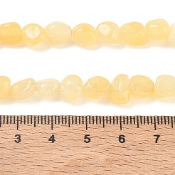 天然石イエロージェイド翡翠ビーズ連売り  ナゲット  タンブルストーン  6~8.5x6~7.5x5~8mm  穴：0.9mm  約27~35個/連  9.84~11.02''（25~28センチメートル）&nbsp;GG-CBA9392-16