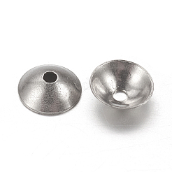 変色しにくい304ステンレススチールビーズキャップ  花弁のない  半円  4x1mm  穴：0.5mm  約151個/5g&nbsp;X-STAS-I019-4mm