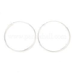 925スターリングシルバーハギーフープピアス  リング  銀  30x1.2mm  ピン：0.6mm&nbsp;EJEW-C179-05D-S