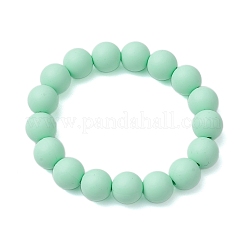 5個 5色 12mm ラウンド 食品グレード 環境に優しいシリコンビーズ ストレッチブレスレット 女性 男性用  ミックスカラー  内径：2-3/8インチ（6cm）  1pc /カラー&nbsp;BJEW-JB10456