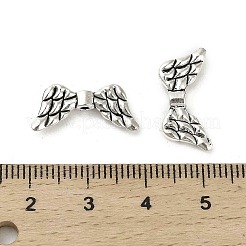 チベット風合金ビーズ  カドミウムフリー＆鉛フリー  ウイング  アンティークシルバー  9x19x3.5mm  穴：1.6mm  約1190個/1000g&nbsp;FIND-M047-44AS