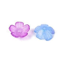 透明プラスチックビーズキャップ  5  - 花びらの花  ツートン  ミックスカラー  10.5x10.5x4mm  穴：1.6mm  約3846個/500g&nbsp;KY-Q005-02A-M02