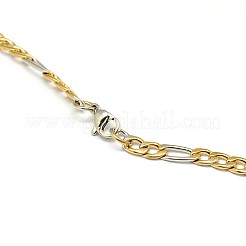304ステンレススチールフィガロチェーンネックレスの作り方  ミックスカラー  19.49インチ〜21.65インチ（49.5~55cm）  4.5mm&nbsp;STAS-A028-N023