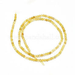 天然石イエローオパールビーズ連売り  多面カット  ラウンド  2mm  穴：0.5mm  約190個/連  15.5インチ（39.5cm）&nbsp;G-O180-05A