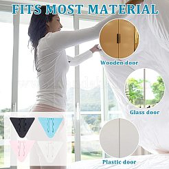 4個4色のプラスチック粘着式スライドドアロック  子供の安全ロック  窓用  クローゼット  ガラスのドア  三角形  ミックスカラー  75x90x8mm  1pc /カラー&nbsp;KY-GF0001-28