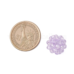 7色焼き付けペイントガラスペンダント7個  ラウンド  パール光沢メッキ  多面カット  ミックスカラー  15~16mm  穴：2.5mm  1pc /カラー&nbsp;PALLOY-JF03690