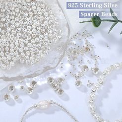 925スターリングシルバースペーサービーズ  ラウンド  銀  4x3.5mm  穴：1.5mm&nbsp;STER-SZ0001-03B