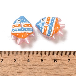 手作りランプワークビーズ  魚  ライトスカイブルー  17.5~18x22.5~23x10~10.5mm  穴：1~1.2mm&nbsp;LAMP-G162-02C