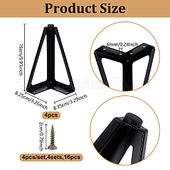 鉄製の家具ソファの脚  ネジ付き  ブラック  82.5x83.5x150mm&nbsp;FIND-WH0173-479EB