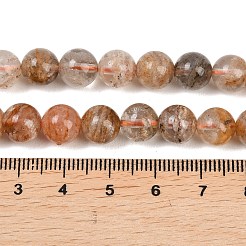 天然多層ロドライトクォーツビーズ連売り  ラウンド  8~9mm  穴：1.2mm  約46個/連  15.43''（39.2センチメートル）&nbsp;G-Z133-A02-8mm-02