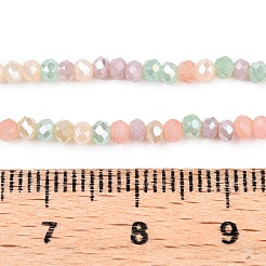 電気メッキガラスビーズセット  ファセット(32ファセット)  ロンデル  ライトサーモン  2.5x2mm  穴：0.6mm  約180~186個/連  13.39~13.78インチ（34~35cm）&nbsp;GLAA-T023-A16-03