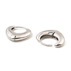 真鍮製フープピアス  ティアドロップ  プラチナ  17x19x4mm&nbsp;EJEW-I289-13P