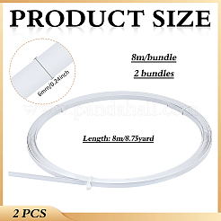 2束のスチールボーン  DIY 衣類 衣服 アクセサリー  ホワイト  6x1mm  8 M /バンドル&nbsp;FIND-BC0019-32