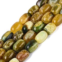 天然石ドラゴンアゲート瑪瑙ビーズ連売り  バレル  染め＆加熱  16~18x12~14mm  穴：0.9~1.2mm  約22個/連  15.35~15.55インチ（39~39.5cm）&nbsp;G-Q606-42C