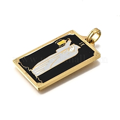 タロット 304 ステンレススチール エナメルペンダント  18KGP本金メッキ  イオンプレーティング（ip）  ゴースト  37.5x22x2mm  穴：6x3.5mm&nbsp;STAS-M119-07N-G