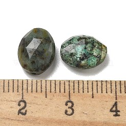 天然アフリカンターコイズ(ジャスパー)ビーズ  多面カット  オーバル  9.5~10x8x4.5mm  穴：1mm&nbsp;G-G181-02A