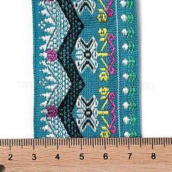 エスニック風刺繍ポリエステルリボン 10m  ジャカードウェーブリボン  服飾材料  士官候補生ブルー  1-3/4インチ（45mm）  約10.94ヤード（10m）/ロール&nbsp;OCOR-XCP0002-17