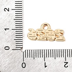 合金エナメルチャーム  ナンバー2026チャーム  ライトゴールド  レッド  9x18x1.5mm  穴：1.8mm&nbsp;ENAM-D319-01KCG-07